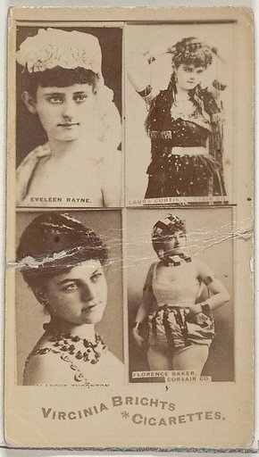 Eveleen Rayne/ Laura Curtis, Corsair Co./ Florence Baker, Corsair Co., from the Actors and Actresses series (N45, Type 4) for Virginia Brights Cigarettes