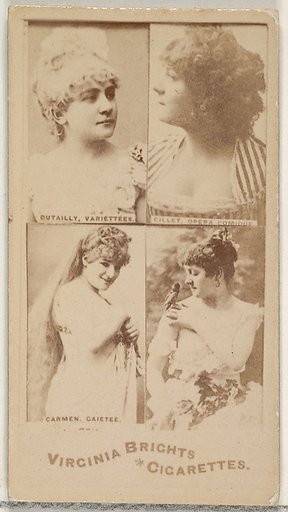 Dutailly, Variettees/ Gillet, Opera Comique/ Carmen, Gaitee, from the Actors and Actresses series (N45, Type 4) for Virginia Brights Cigarettes