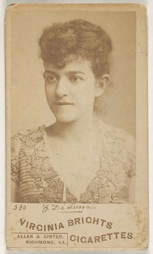 Card 530, Z. De Lussa, from the Actors and Actresses series (N45, Type 6) for Virginia Brights Cigarettes