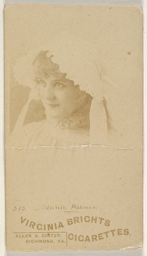 Card 515, Minnie Palmer, from the Actors and Actresses series (N45, Type 6) for Virginia Brights Cigarettes