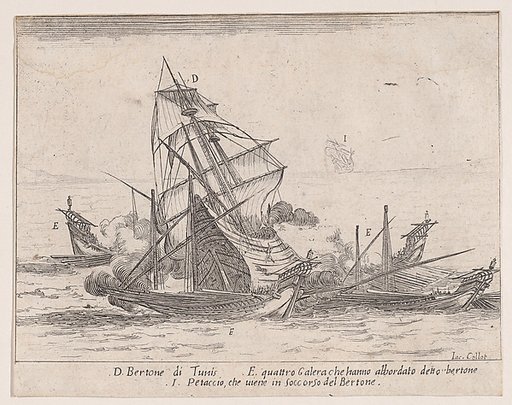L'Abordage du 'Bertone' (The Colission of 'Bertone'), from "Les Combats de Quatre Galères" (The Battles of Four Galleys)