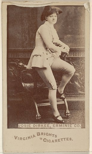 Josie Dirkee, Erminie Co., from the Actors and Actresses series (N45, Type 6) for Virginia Brights Cigarettes
