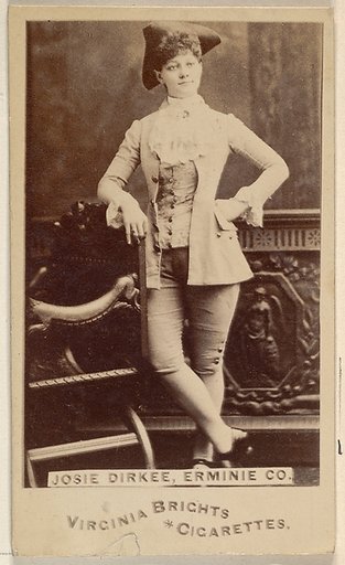 Josie Dirkee, Erminie Co., from the Actors and Actresses series (N45, Type 6) for Virginia Brights Cigarettes