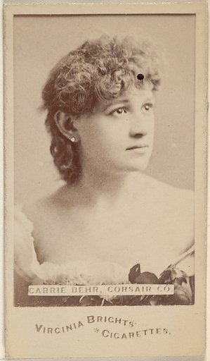 Carrie Behr, Corsair Co., from the Actors and Actresses series (N45, Type 6) for Virginia Brights Cigarettes