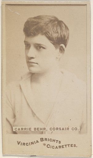 Carrie Behr, Corsair Co., from the Actors and Actresses series (N45, Type 6) for Virginia Brights Cigarettes