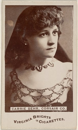 Carrie Behr, Corsair Co., from the Actors and Actresses series (N45, Type 6) for Virginia Brights Cigarettes
