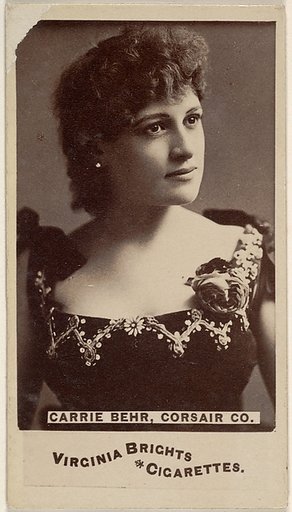Carrie Behr, Corsair Co., from the Actors and Actresses series (N45, Type 6) for Virginia Brights Cigarettes