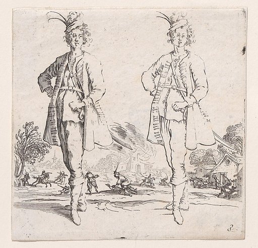 Le Turc Vu de Face, La Main Droite Posée sur la Hanche (Front View of the Turk, Right Hand Placed on Hip), plate 3 from "Varie Figure" (Various Figures)