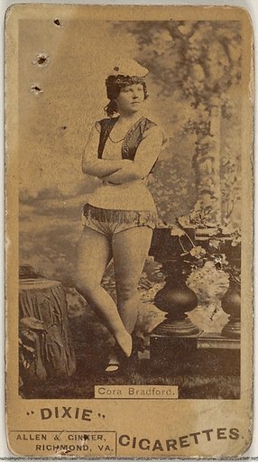 Cora Bradford, from the Actors and Actresses series (N45, Type 7) for Dixie Cigarettes