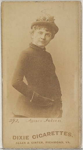Card 292, Agnes Folsen, from the Actors and Actresses series (N45, Type 7) for Dixie Cigarettes