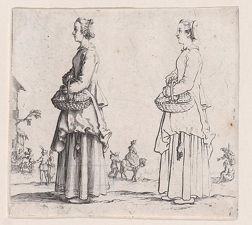 La Paysanne Tournée a Gauche, un Panier a son Bras (La Paysanne Turned to the Left, a Basket in her Arms), from "Varie Figure" (Various Figures)