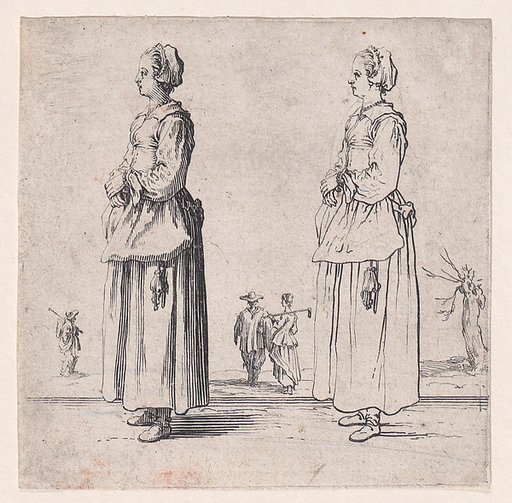 La Paysanne Tournée a Gauche, les Mains Appuyées l'Une sur l'Autre (The Peasant Woman Turned to the Left, One Hand Placed in the Other), from "Varie Figure" (Various Figures)