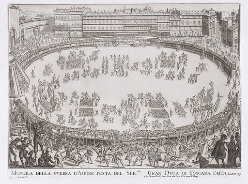 Reprint of Le Défilé Entrée des Chars de l'Afrique et de l'Aise (The Entrance Parade of the Chariots of Africa and Asia), from La Guerre d'Amour (Guerra d'Amore) (War of Love)