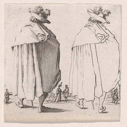 L'Homme au Grand Manteau vu de Dos (Man with a Large Mantle Viewed from Behind), from "Varie Figure" (Various Figures)