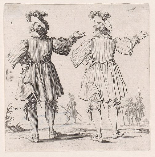 L'Officier a la Collerette Vu de Dos (The Officer with the Hackle Seen from Behind), from "Varie Figure" (Various Figures)
