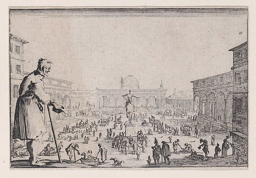 Le Marché de la Place de L'Annonciade a Florence (The Marketplace of L' Annunziata in Florence), from "Les Caprices" Series A, The Florence Set