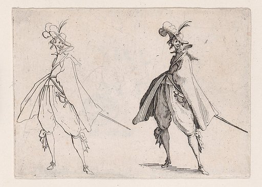 Le Gentilhomme au Grand Manteau, Vu de Face (The Gentleman with a Large Mantle, Viewed from the Front), from "Les Caprices" Series A, The Florence Set