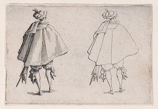 Le Gentilhomme au Grand Manteau, Vu de Dos (The Gentleman with the Large Mantle, Seen from Behind), from Les Caprices Series A, The Florence Set