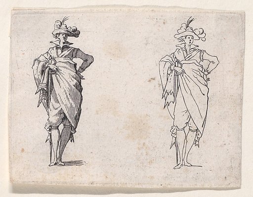 Reverse Copy of Le Gentilhomme de Face, La Main Droite sur la Hanche (Gentleman Facing Forward, His Right Hand on his Hip), from "Les Caprices" Series A, The Florence Set