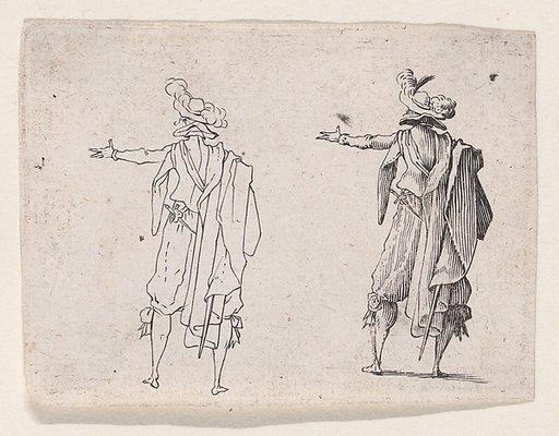 Reverse Copy of L'Homme vu de Dos, La Main Droit Tendue (Man Viewed from Behind, His Right Hand Extended), from "Les Caprices" Series A, The Florence Set