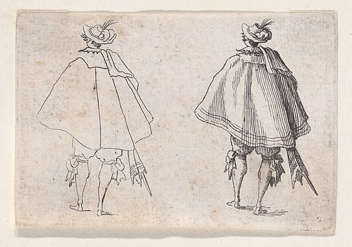 Reverse Copy of Le Gentilhomme au Grand Manteau, Vu de Dos (Gentleman with a Large Mantle, Viewed from Behind), from "Les Caprices" Series A, The Florence Set