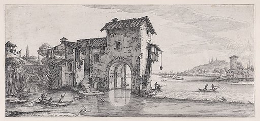 Le Moulin a Eau (The Water Mill), from "Paysages Gravés pour Jean de Médicis appelées aussi Paysages Dessinés a Florence, Vues de Florence, Paysages d'Italie, et Paysages Définitifs" (Landscapes Engraved for Giovanni de'Medici, Landscapes Designed in Florence, Views of Florence, Landscapes of Italy,