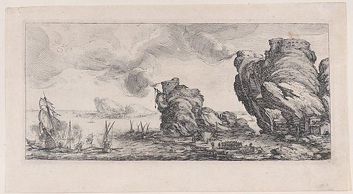 Le Combat Naval (The Naval Battle), from "Paysages Gravés pour Jean de Médicis appelées aussi Paysages Dessinés a Florence, Vues de Florence, Paysages d'Italie, et Paysages Définitifs" (Landscapes Engraved for Giovanni de'Medici, Landscapes Designed in Florence, Views of Florence, Landscapes of Ital