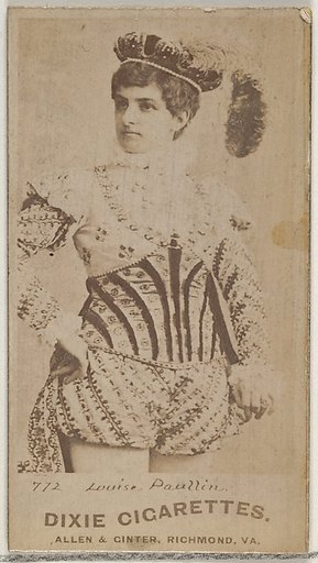 Card 772, Louise Paullin, from the Actors and Actresses series (N45, Type 7) for Dixie Cigarettes