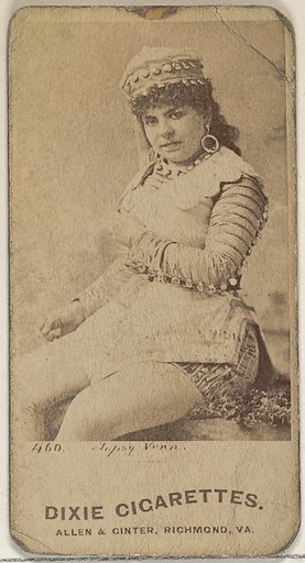 Card 460, Topsy Vonn, from the Actors and Actresses series (N45, Type 7) for Dixie Cigarettes