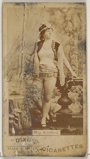 May Bradford, from the Actors and Actresses series (N45, Type 7) for Dixie Cigarettes