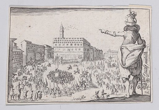 Reverse Copy of Une Fête sur la Place de la Signoria a Florence (A Festival on the Piazza della Signoria in Florence), from "Les Caprices" Series A, The Florence Set