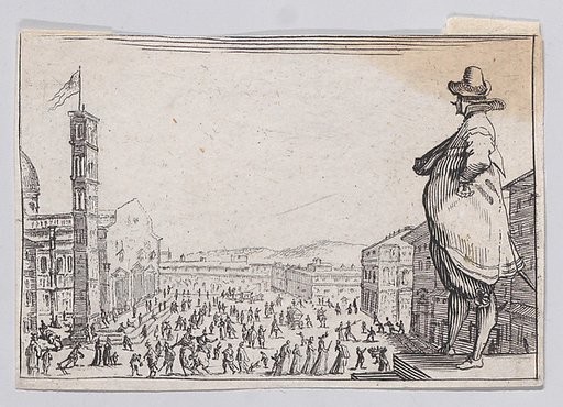 Reverse Copy of La Place du Dome, a Florence (The Piazza del Duomo, in Florence), from "Les Caprices" Series A, The Florence Set