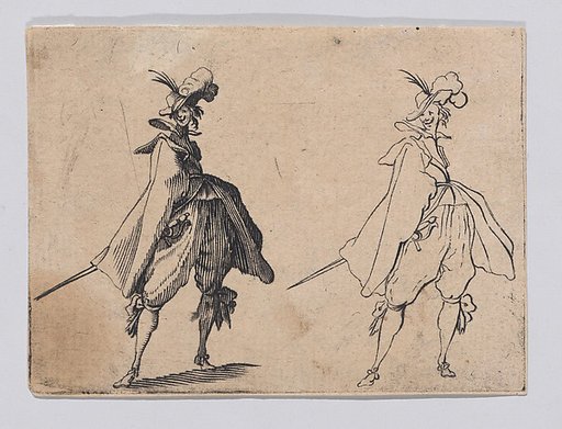Reverse Copy of La Gentilhomme au Grand Manteau, Vu de Face (Gentleman with a Large Mantle, Seen from the Front), from Les Caprices Series A, The Florence Set