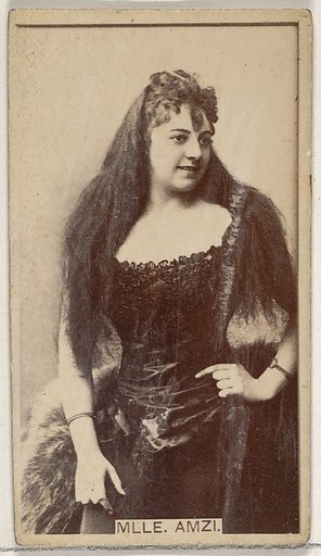 Mlle. Amzi, from the Actors and Actresses series (N45, Type 8) for Virginia Brights Cigarettes