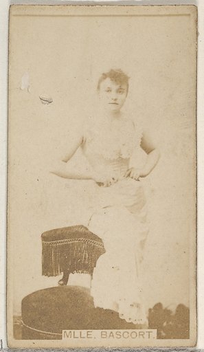 Mlle. Bascort, from the Actors and Actresses series (N45, Type 8) for Virginia Brights Cigarettes