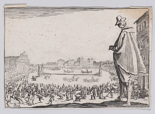 Reverse Copy of La Course de Chars sur la Place Santa Maria Novella a Florence (The Chariot Race on the Piazza Santa Maria Novella in Florence), from "Les Caprices" Series A, The Florence Set