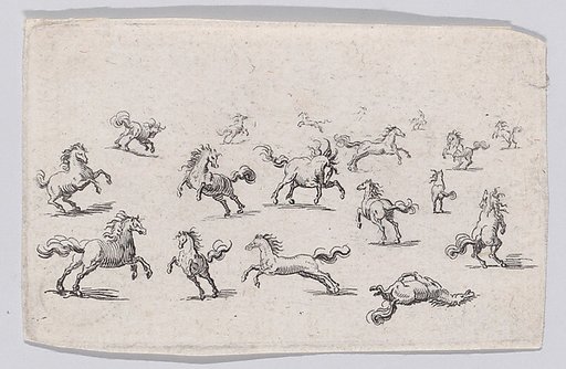 Reverse Copy of Chevaux Courant en Liberté (Horses Running Freely), from "Les Caprices"