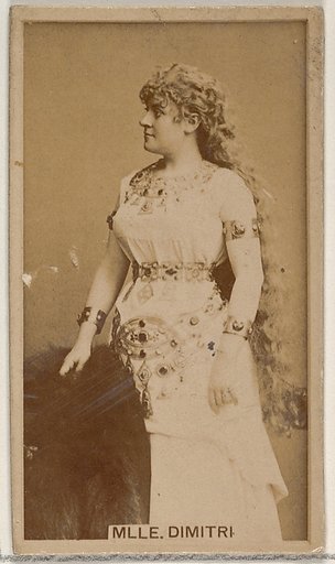 Mlle. Dimitri, from the Actors and Actresses series (N45, Type 8) for Virginia Brights Cigarettes