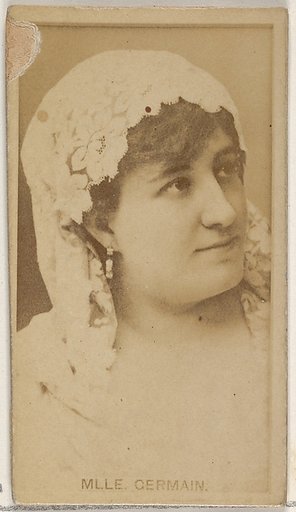 Mlle. Germain, from the Actors and Actresses series (N45, Type 8) for Virginia Brights Cigarettes