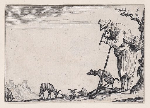 Le Berger Jouant de la Flute (The Shepherd Playing the Flute), from "Les Caprices" Series A, The Florence Set