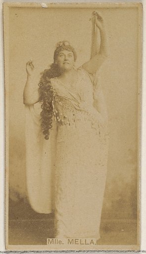 Mlle. Mella, from the Actors and Actresses series (N45, Type 8) for Virginia Brights Cigarettes