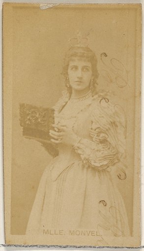 Mlle. Monvel, from the Actors and Actresses series (N45, Type 8) for Virginia Brights Cigarettes