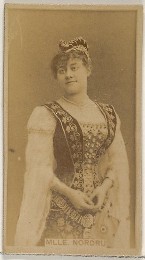 Mlle. Nordrum, from the Actors and Actresses series (N45, Type 8) for Virginia Brights Cigarettes