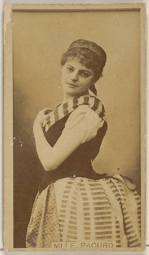 Mlle. Pacurd, from the Actors and Actresses series (N45, Type 8) for Virginia Brights Cigarettes