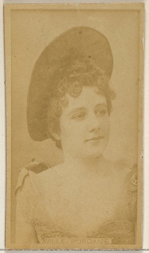 Mlle. Rordame, from the Actors and Actresses series (N45, Type 8) for Virginia Brights Cigarettes