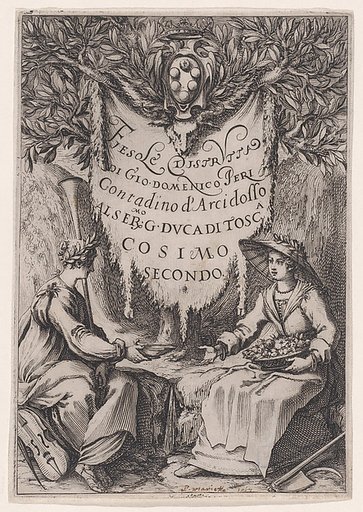 Frontispiece of Fiesole Distrutta, also called La Belle Jardinière, or Poésie et L'Agriculture, or Catakasta