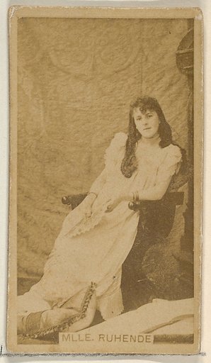 Mlle. Ruhende, from the Actors and Actresses series (N45, Type 8) for Virginia Brights Cigarettes