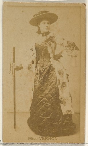 Miss Vernon, from the Actors and Actresses series (N45, Type 8) for Virginia Brights Cigarettes