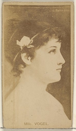 Mlle. Vogel, from the Actors and Actresses series (N45, Type 8) for Virginia Brights Cigarettes