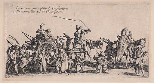 Procession of Roma men, women, and children with horse-drawn cart